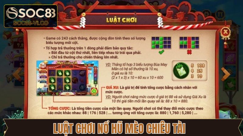 Game Nổ Hũ Mèo Chiêu Tài Được Săn Đón Nhất Tại Soc88 3 Một vài tính năng có trong game nổ hũ mèo chiêu tài